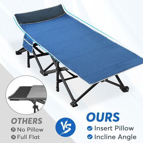 Suteck Folding Camping Cot XXL, 79" L x 32" W x 19" H Oversized Sleeping Cot with Mattress and